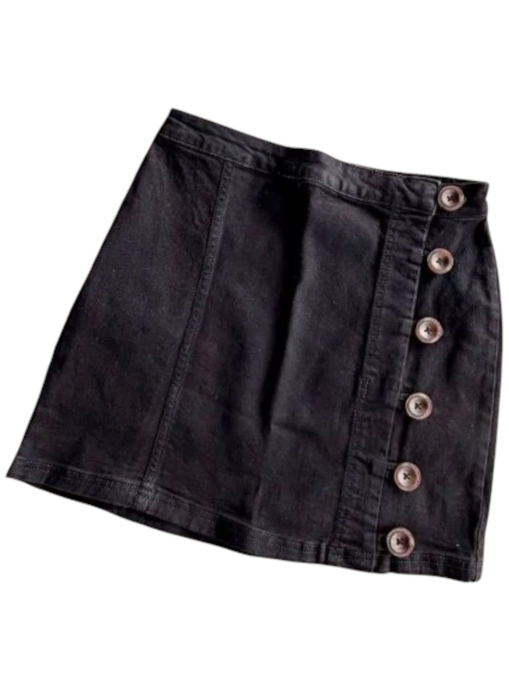 Wishlist Denim Side Button Mini Skirt Sz Small Black